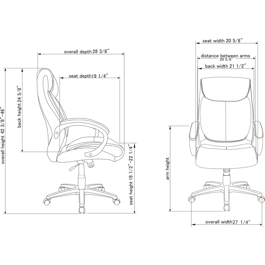 LLR 59498 Lorell Executive HighBack Office Chair Lorell Furniture