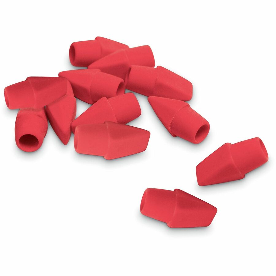 Office Depot® Brand Eraser Caps, Red, Pack Of 12 Eraser Caps Cube & PencilTop Erasers