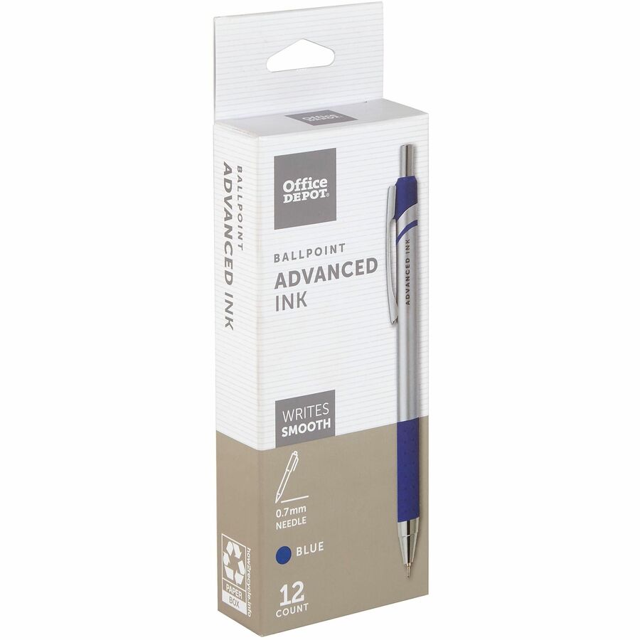 Office Depot® Brand Advanced Ink Retractable Ballpoint Pens, Needle