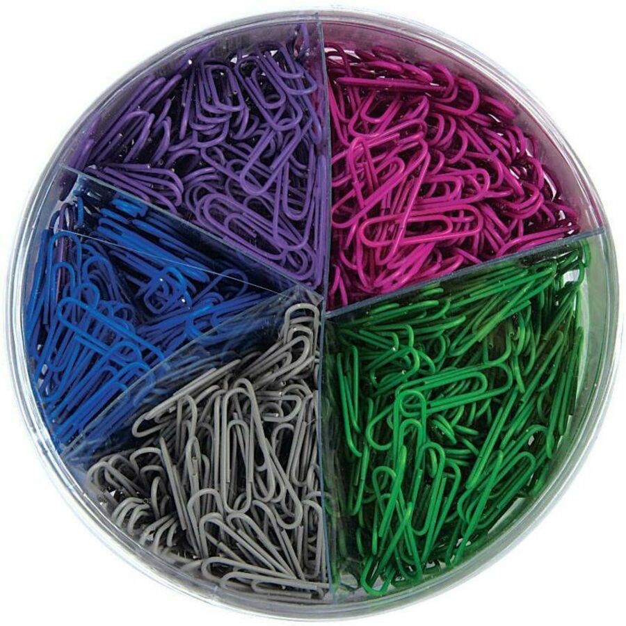 Office Depot® Brand Paper Clips, Tub Of 1000, No. 1, Assorted Colors