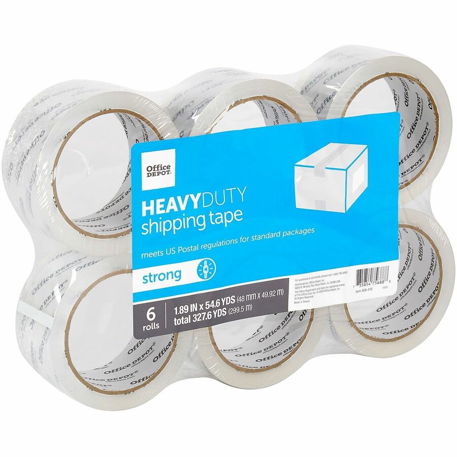 Office Depot® Brand Heavy Duty Shipping Packing Tape, 1.89" x 54.6 Yd