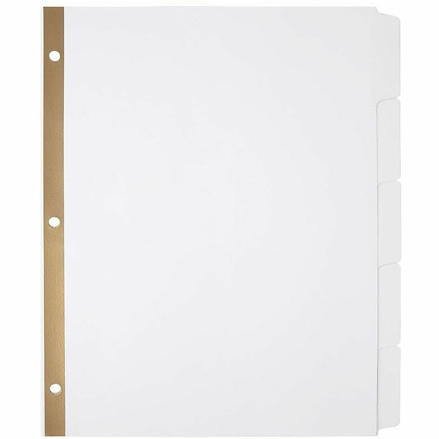 Office Depot; Brand Erasable Big Tab Dividers, 5Tab, White, Pack Of 2