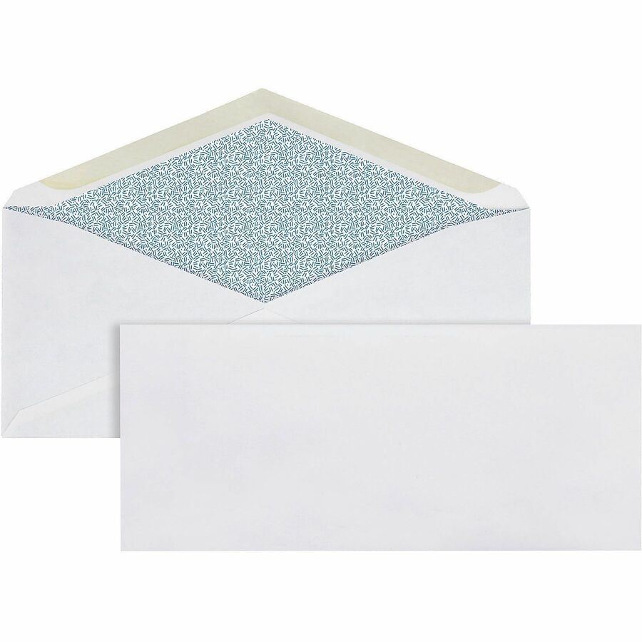 Office Depot® Brand 10 Security Envelopes, Gummed Seal, White, Box Of