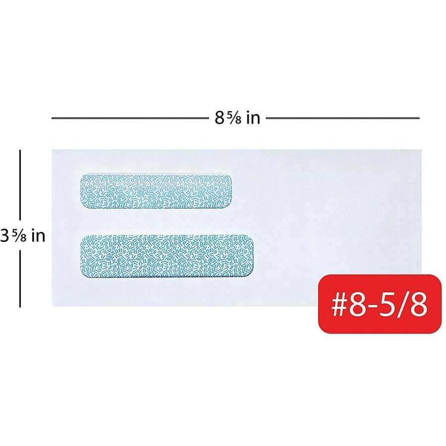 Office Depot® Brand 8 5/8 Security Envelopes, Double Window, 35/8" x