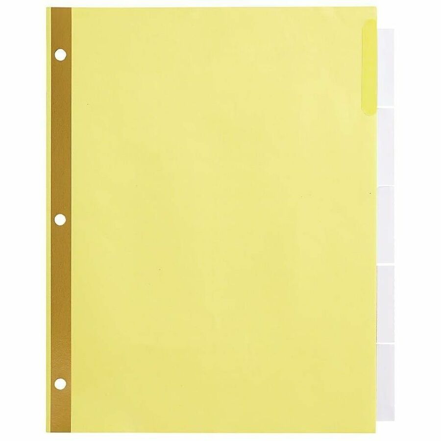 Office Depot Insertable Dividers With Big Tabs, Buff, Clear Tabs, 5Tab
