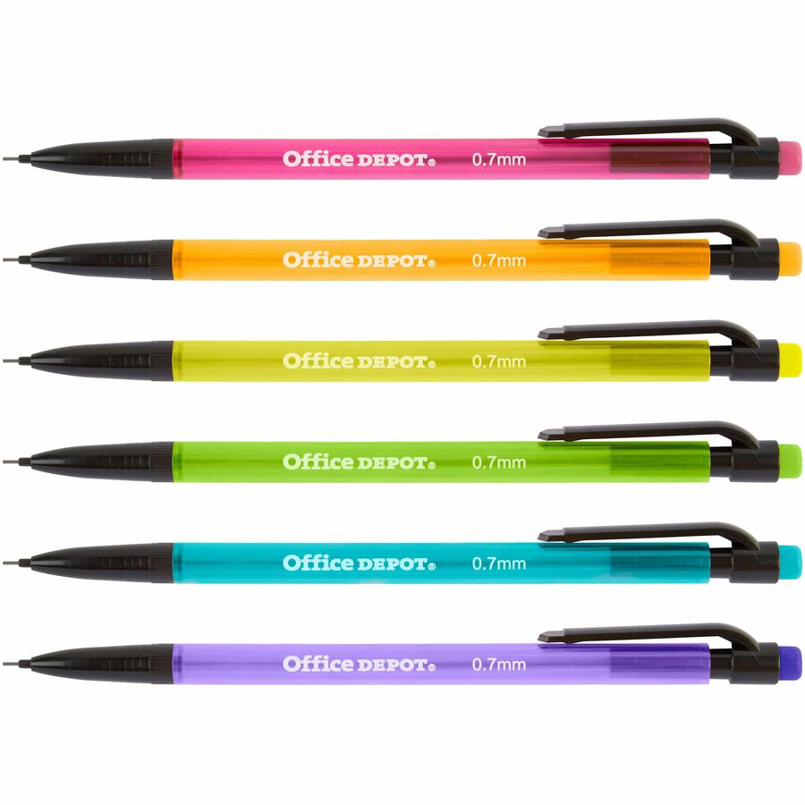 Office Depot® Brand Mechanical Pencils, HB, 0.7mm, Assorted Barrel
