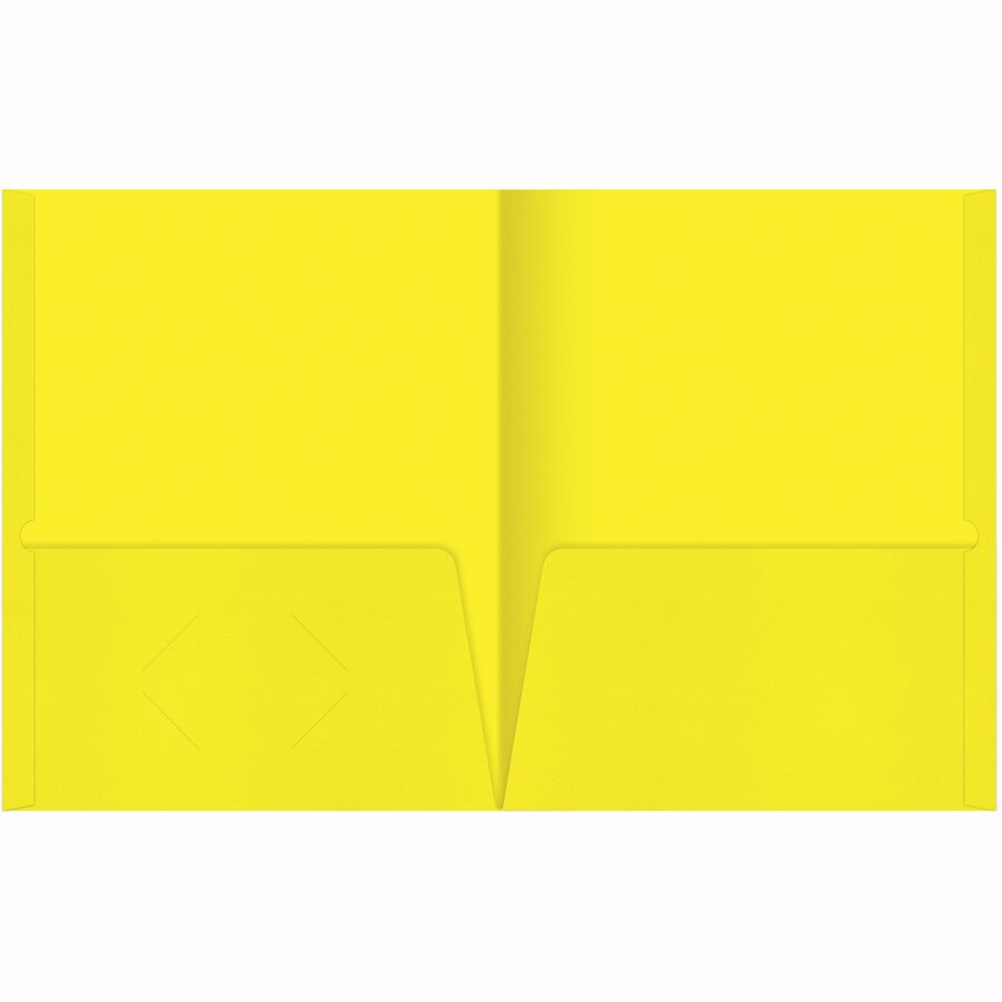 Office Depot® Brand 2Pocket Paper Folders, Yellow, Pack Of 25 Pocket Folders Office Depot