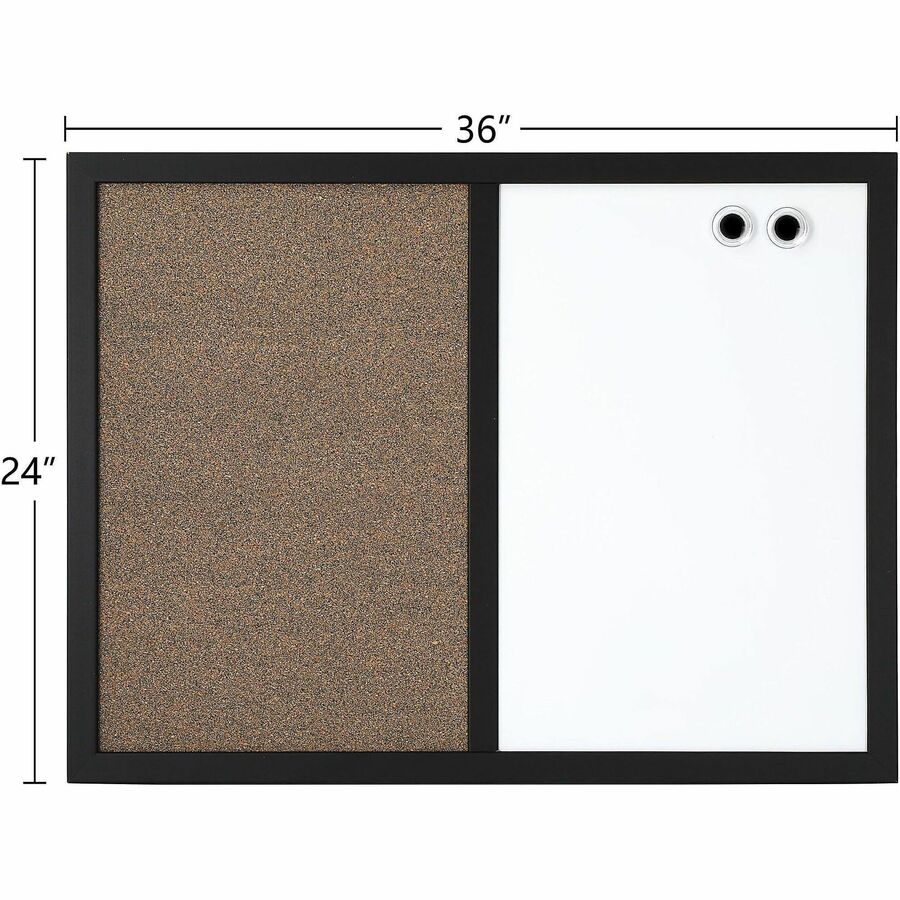 Realspace™ DryErase Whiteboard/Cork Bulletin Board, 24'' x 36" , Black Frame