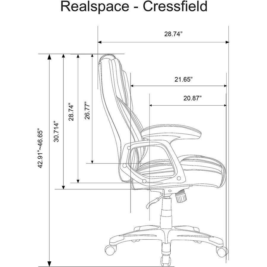 Realspace; Cressfield Bonded Leather HighBack Executive Chair, Brown