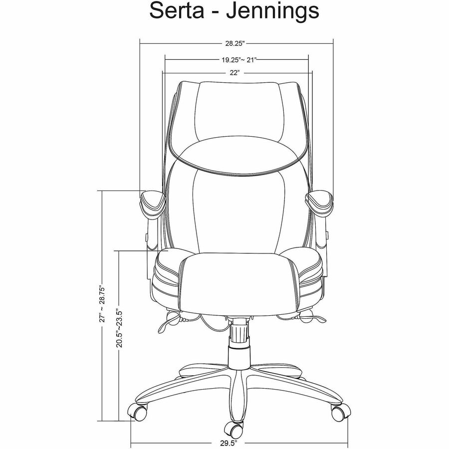 Serta® Smart Layers™ Jennings Big & Tall Ergonomic Bonded Leather High