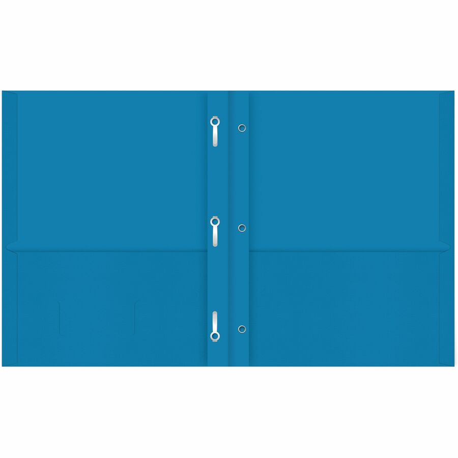 Office Depot® Brand 2Pocket Paper Folders with Prongs, Light Blue, Pack Of 25 Pocket Folders