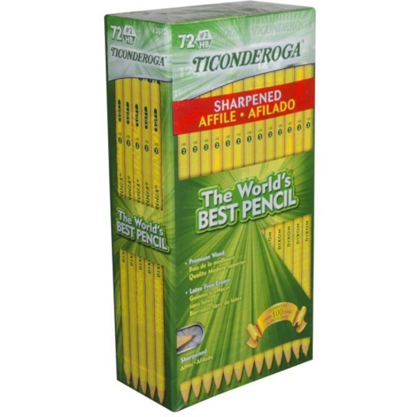 Dixon Ticonderoga 2 Presharpened Pencils, 0.7 mm, Yellow, Pack Of 72