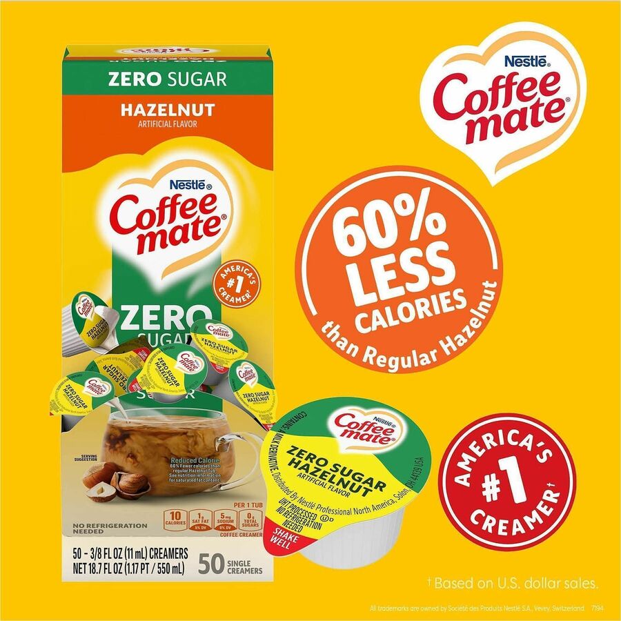 Coffee mate Sugar Free Hazelnut Flavored Creamer Singles Hazelnut