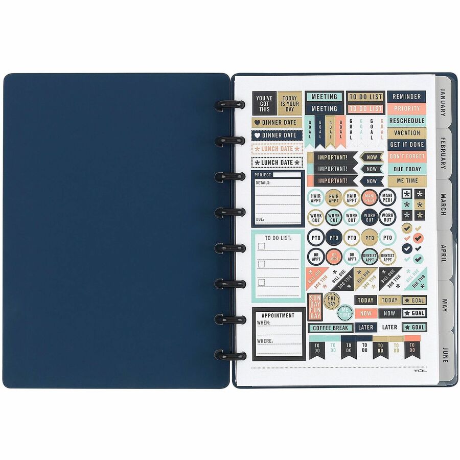 TUL® Discbound Monthly Planner Starter Set, Undated, Junior Size, Soft
