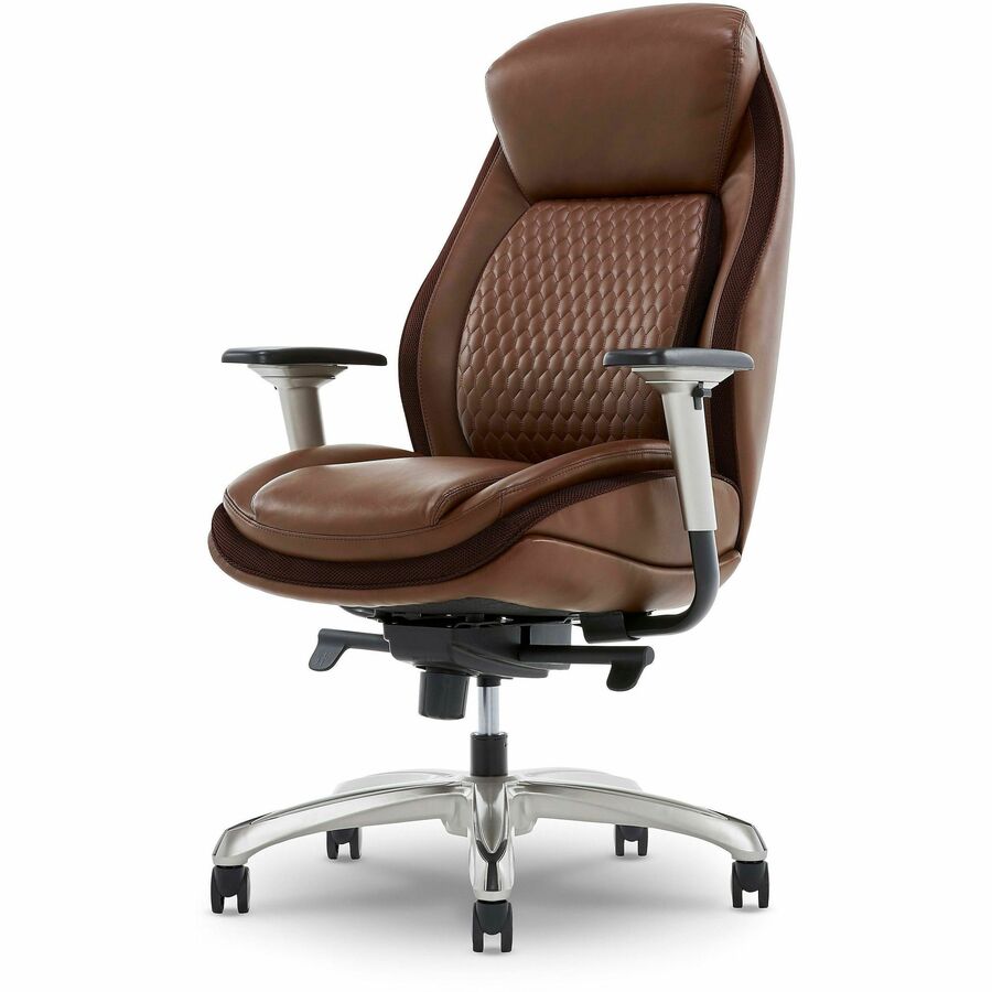 Shaquille O'Neal™ Zethus Ergonomic Bonded Leather HighBack Executive Office Chair, Brown