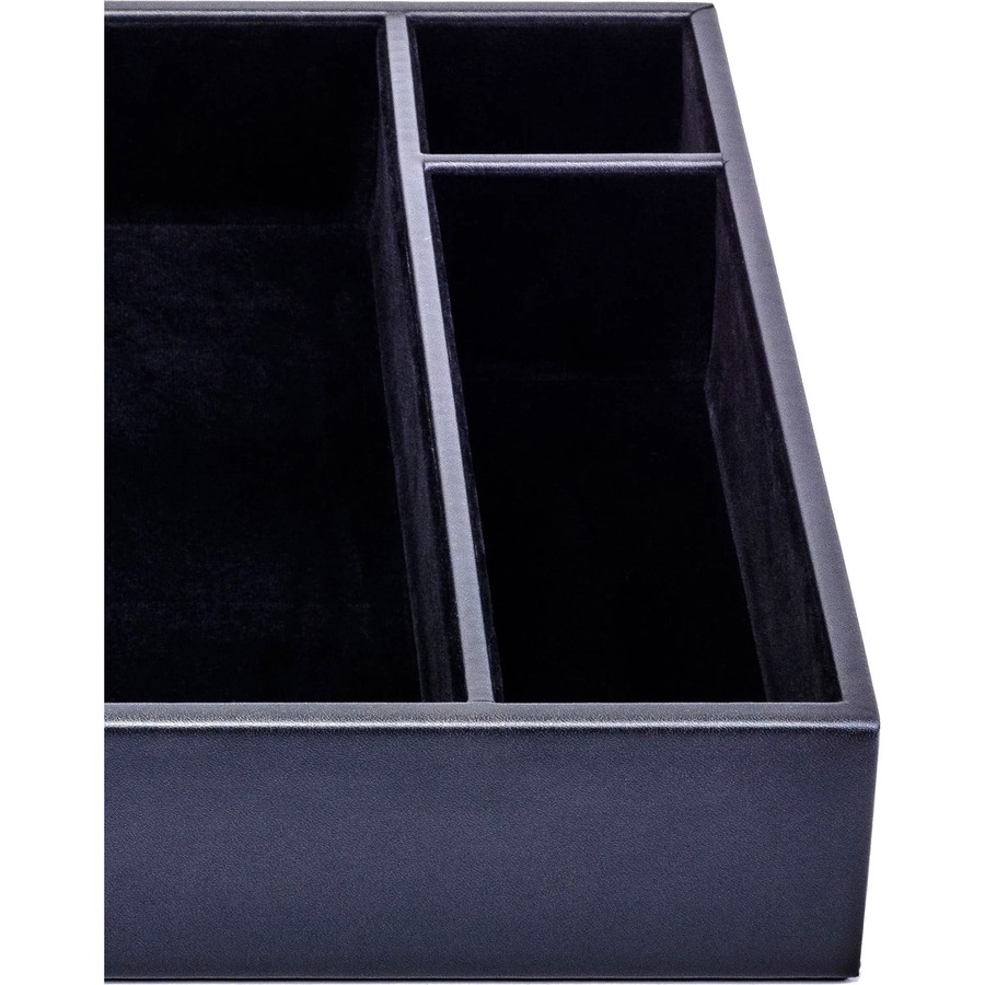 Dacasso Black Leatherette Conference Room Organizer Tray 8 x Writing