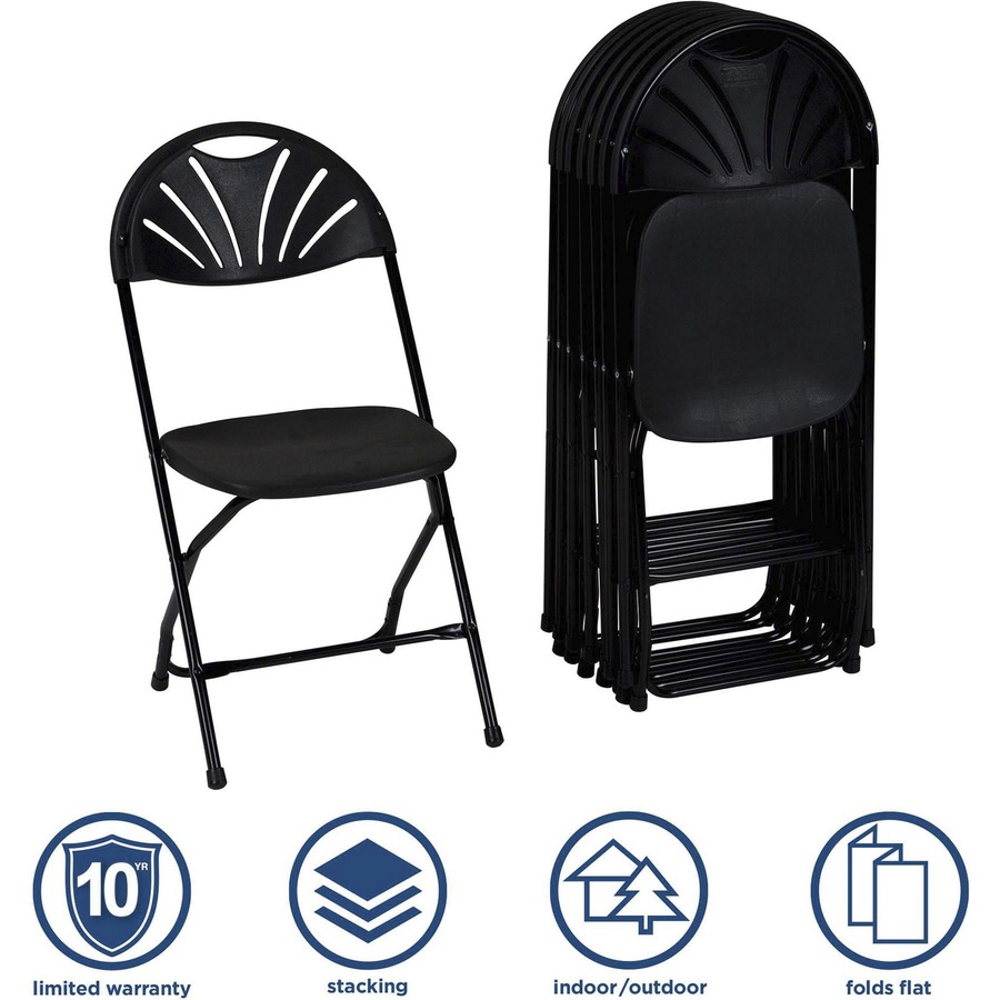 Dorel Zown Premium Fan Back Folding Chair Black Seat Black