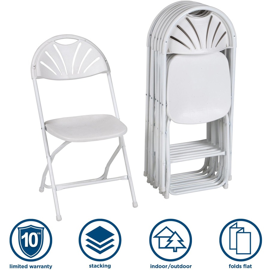 Dorel Zown Premium Fan Back Folding Chair White Seat White
