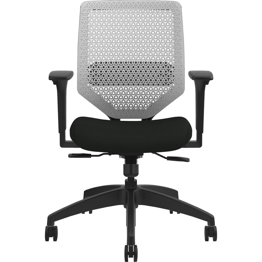 HON Solve Chair Black Vinyl Seat Titanium Back Black Frame Mid