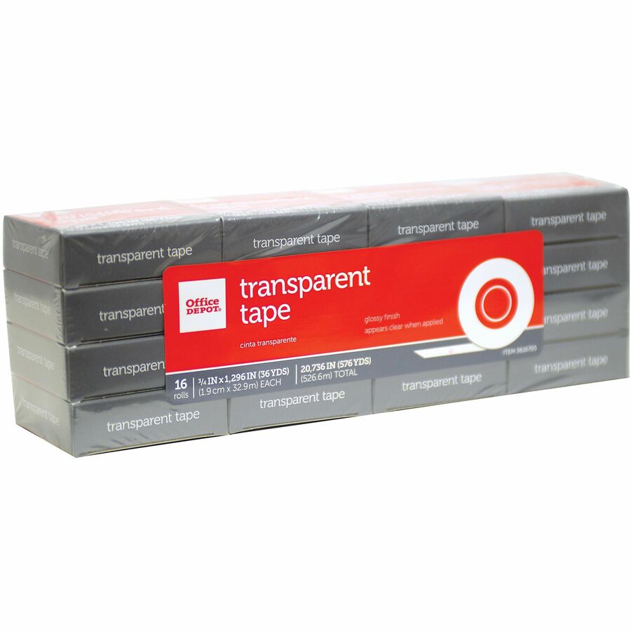 Office Depot® Brand Transparent Tape Refills, 3/4" x 1,296, Clear, Pack