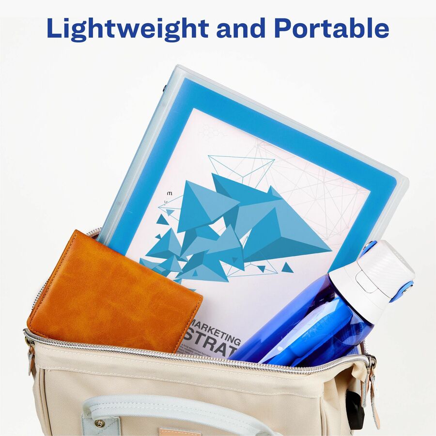 Avery® FlexiView 3 Ring Binder, 1 Inch Round Rings, 1 Blue Binder 1