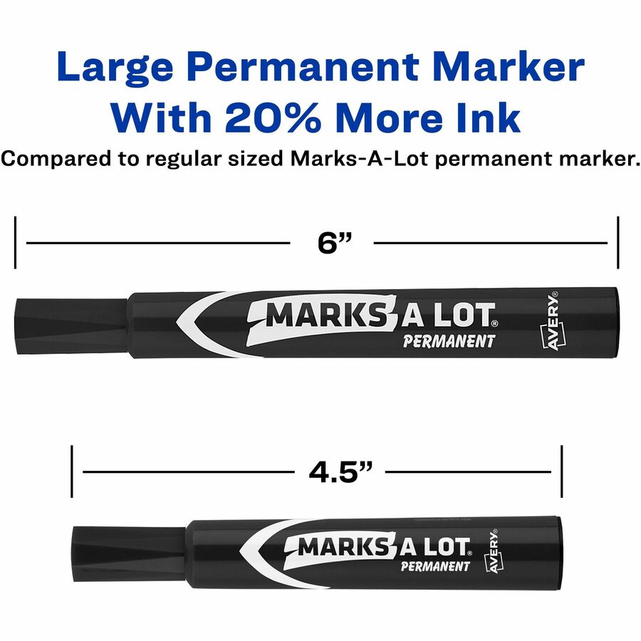 Avery® Large DeskStyle Permanent Markers 4.7625 mm Marker Point Size