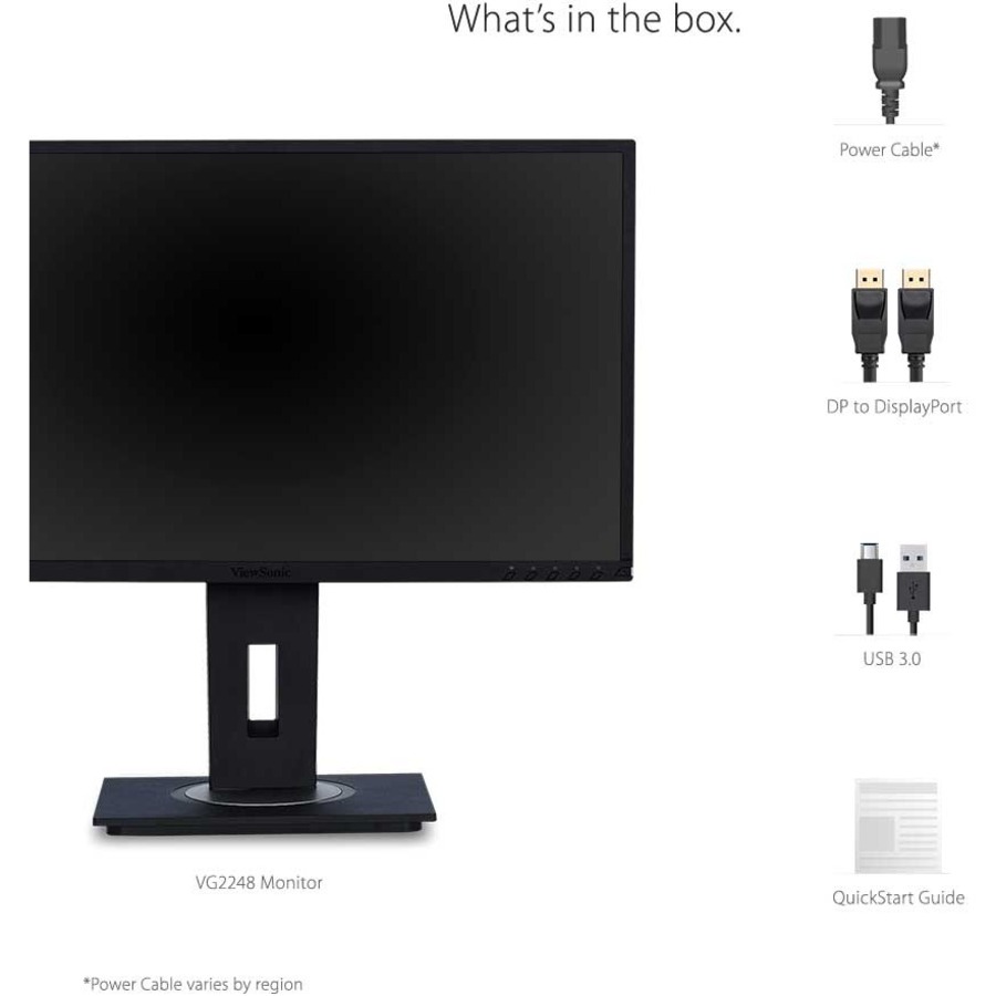 ViewSonic VG2248 22 Inch IPS 1080p Ergonomic Monitor with HDMI DisplayPort USB and 40 Degree