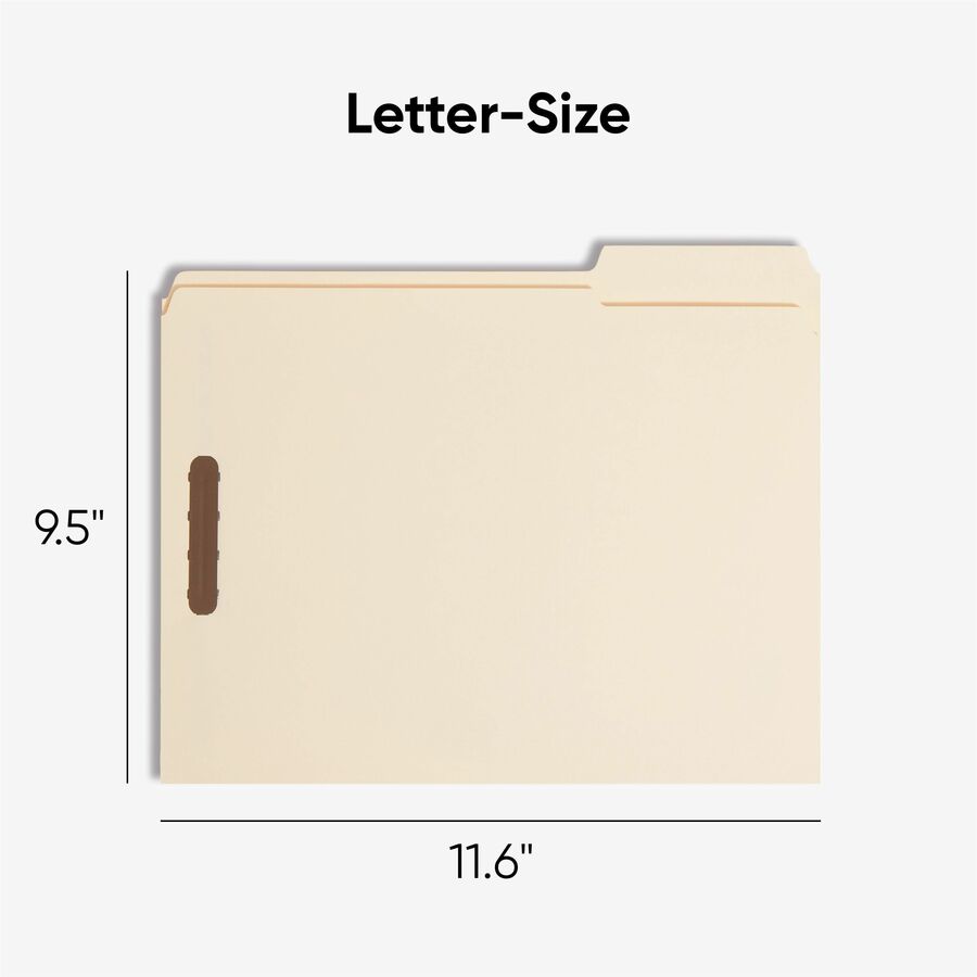 Smead Fastener File Folders with Reinforced Tabs Letter 8 1/2" x 11