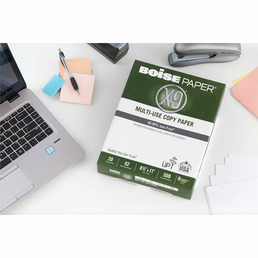 BOISE X9 MultiUse Copy Paper, 8.5" x 11" Letter, 92 Bright White, 20 lb., 10 Ream Carton