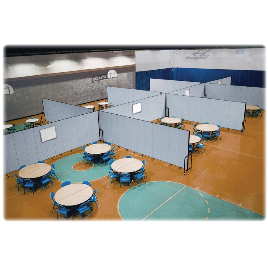 Screenflex Portable Room Dividers 72" Height x 20.4 ft Length Black