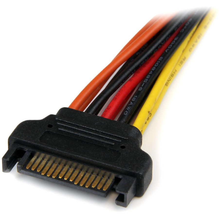 6in Latching SATA Power Y Splitter Cable Adapter M/F