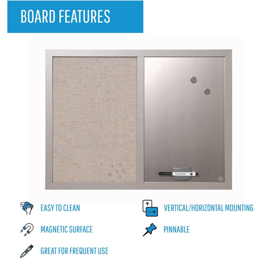 MasterVision MV Fabric/Dryerase Bulletin Board Combo Boards Bi