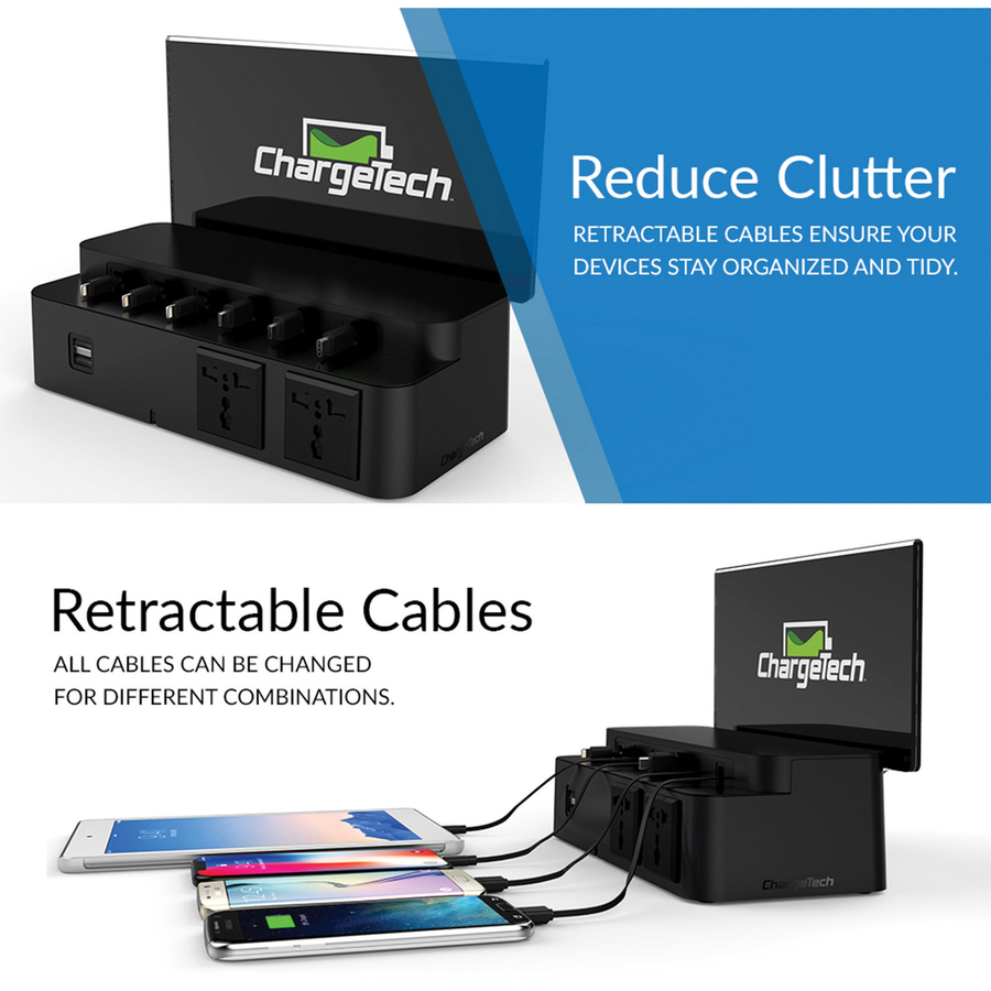 ChargeTech Power Strip Charging Station Apex Office Products, Inc.