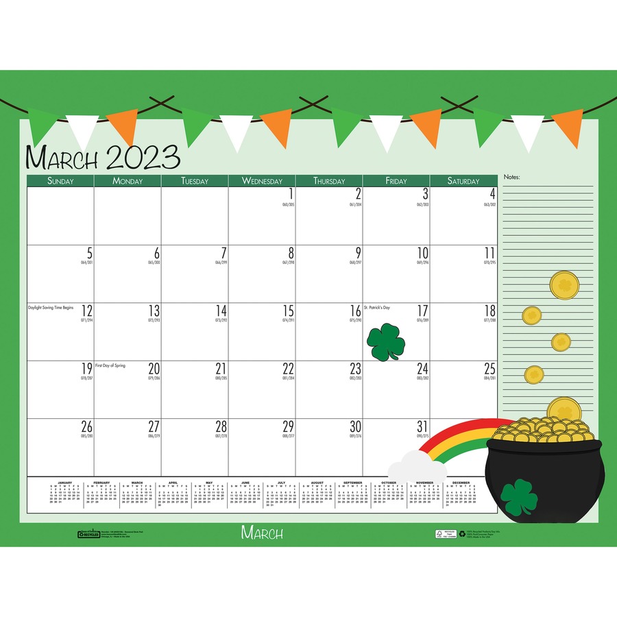 christmas julian calendar 2023 House of Doolittle Monthly Deskpad Calendar Seasonal Holiday Depictions