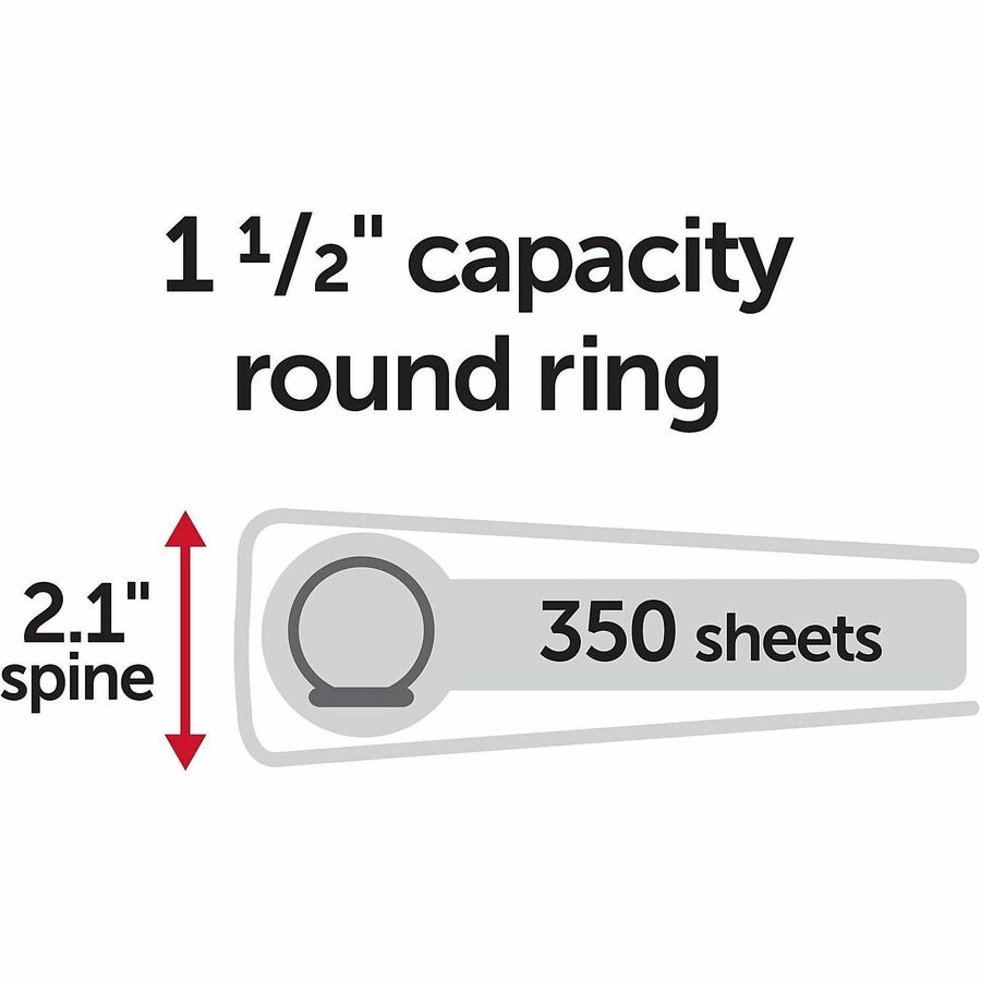 Office Depot Durable View RoundRing Binder, 1 1/2in Rings, 61