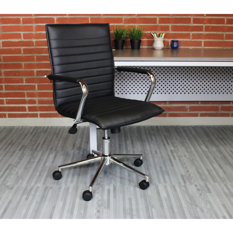 Boss Black Vinyl Hospitality Chair Black Vinyl Seat Black Vinyl