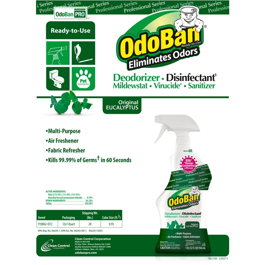 OdoBan Eucalyptus Deodorizer Disinfectant Spray Office City Express Columbus OH
