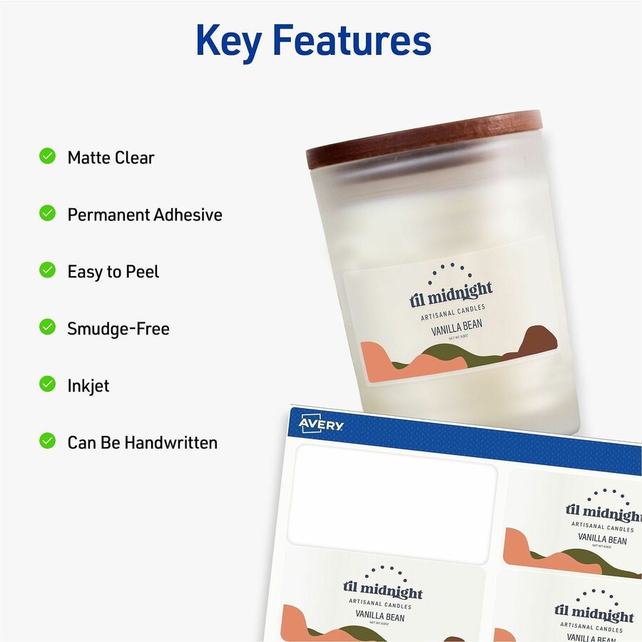 Avery® Easy Peel Inkjet Printer Mailing Labels 2" Width x 4" Length