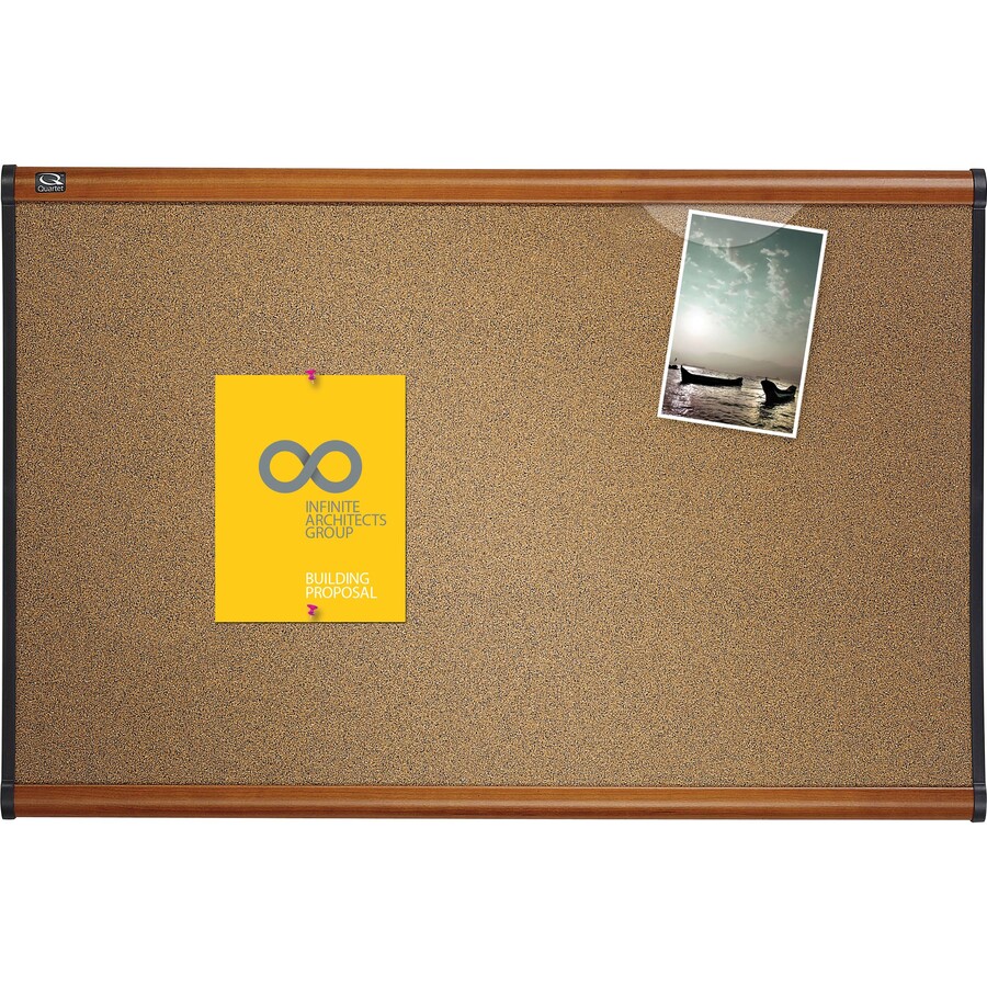 Quartet Prestige Bulletin Board 24" Height x 36" Width Brown Cork