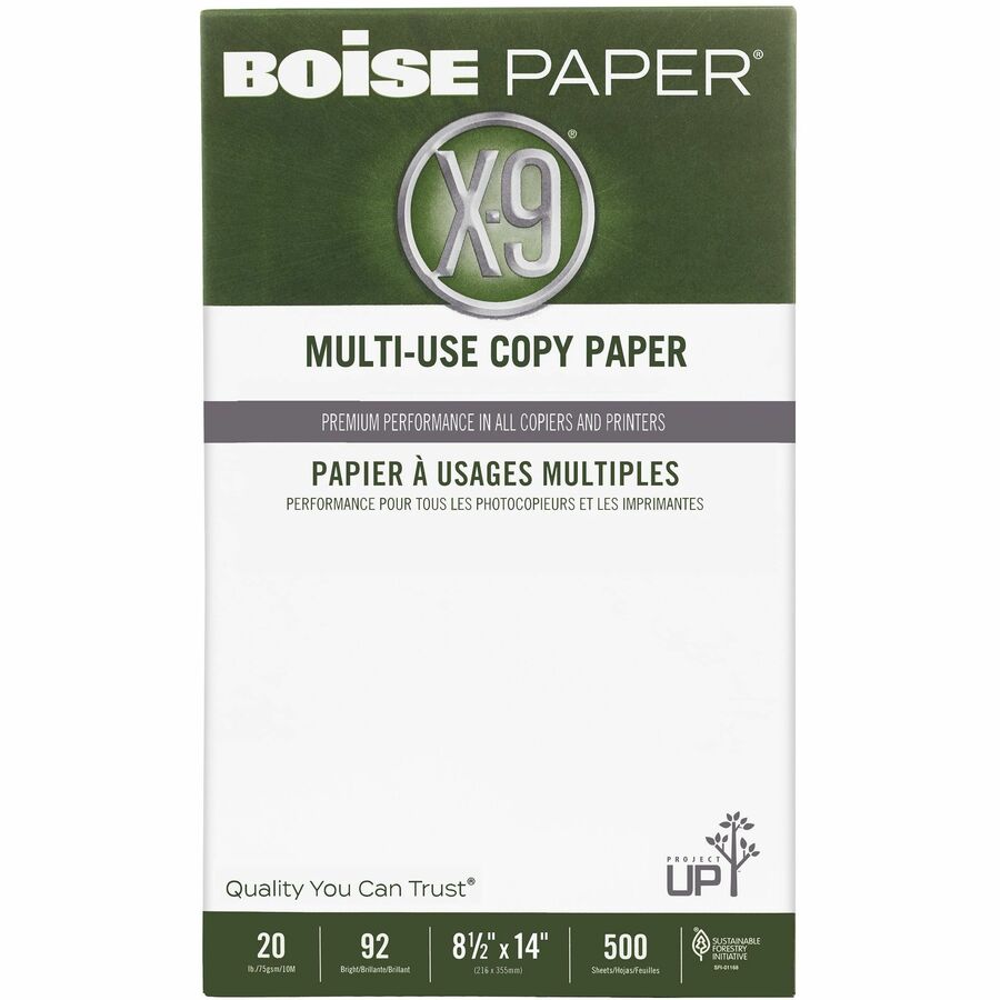 BOISE X9 MultiUse Copy Paper, 8.5" x 14" Legal, 92 Bright White, 20
