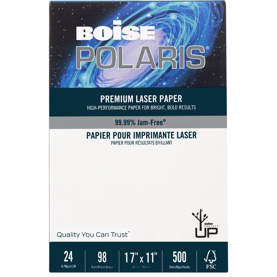 BOISE POLARIS Premium Laser Paper, 11" x 17" Ledger, 98 Bright White