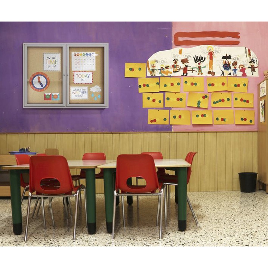 Ghent 2Door Enclosed Indoor Bulletin Board 48" Height x 36" Width