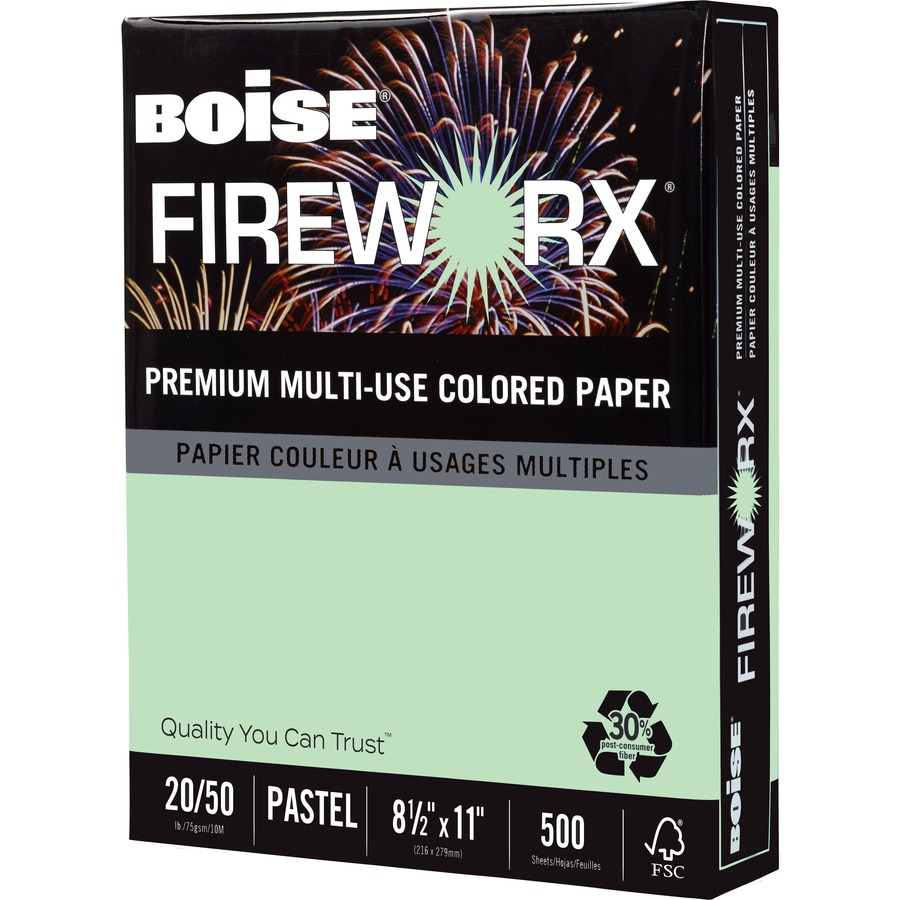 BOISE FIREWORX Premium MultiUse Colored Paper, 8.5" x 11" Letter