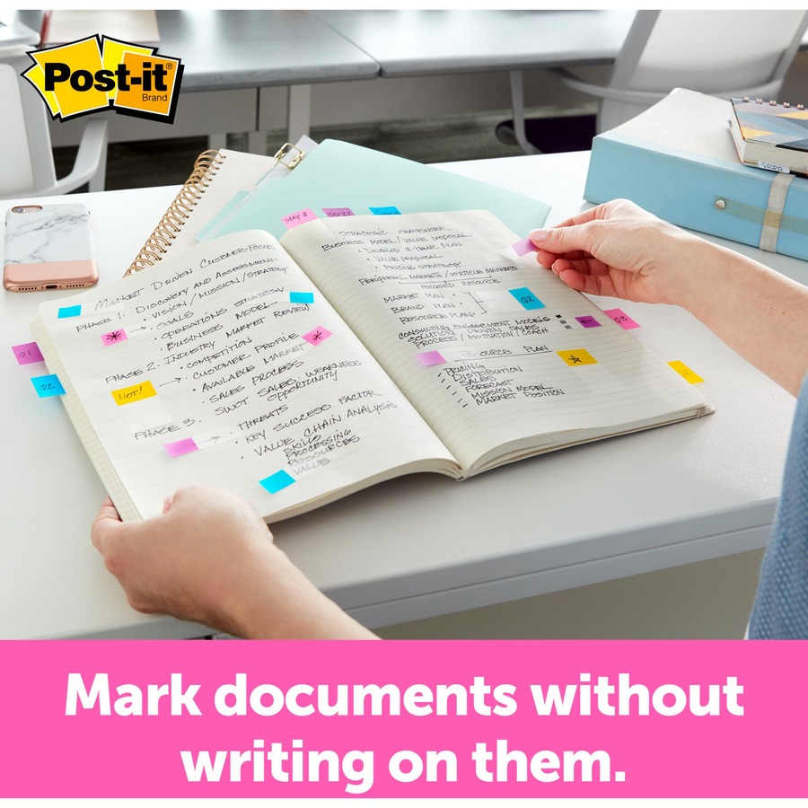 Postit® Flags in Desk Grip Dispenser Indexing Flags 3M