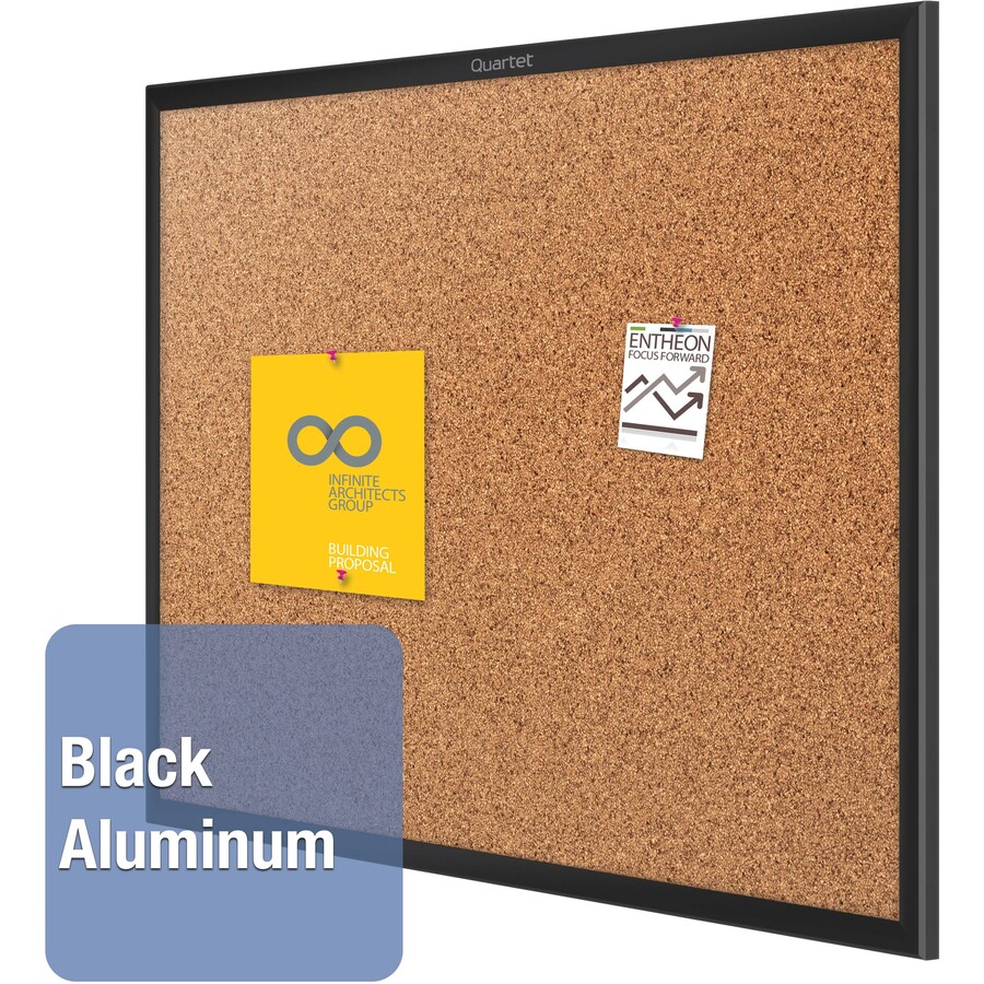 Quartet Classic Series Bulletin Board 24" Height x 36" Width Brown Natural Cork Surface