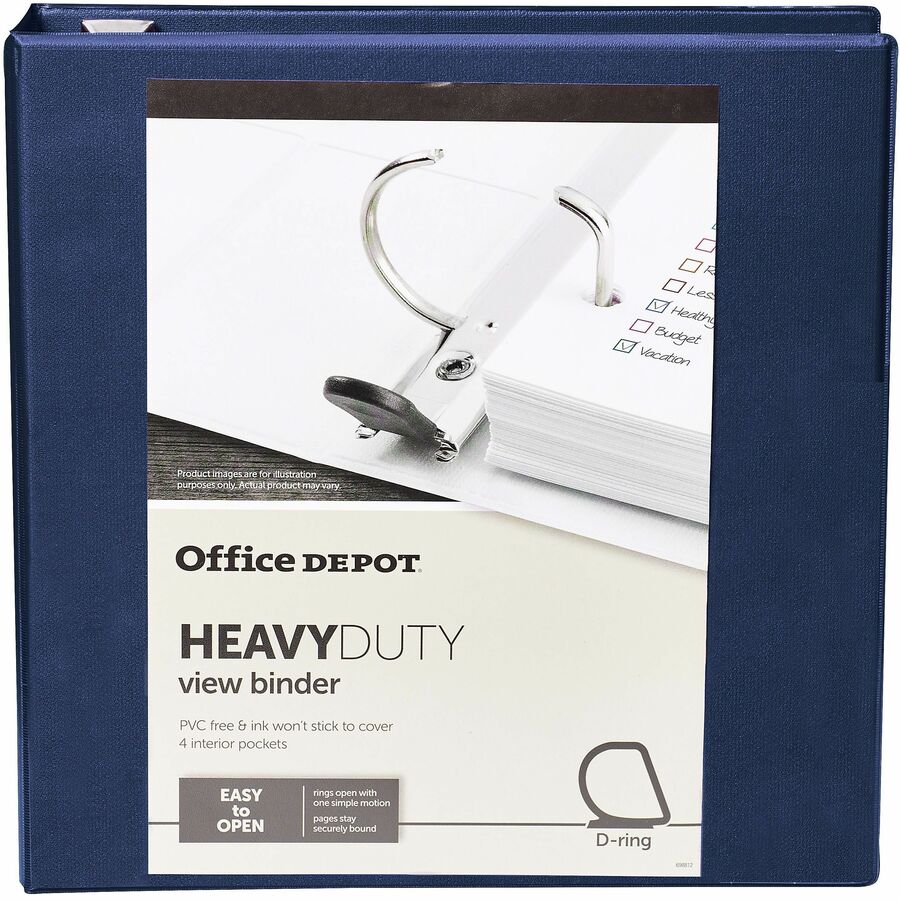 Office Depot HeavyDuty DRing View Binder, 2in Rings, 54 Recycled