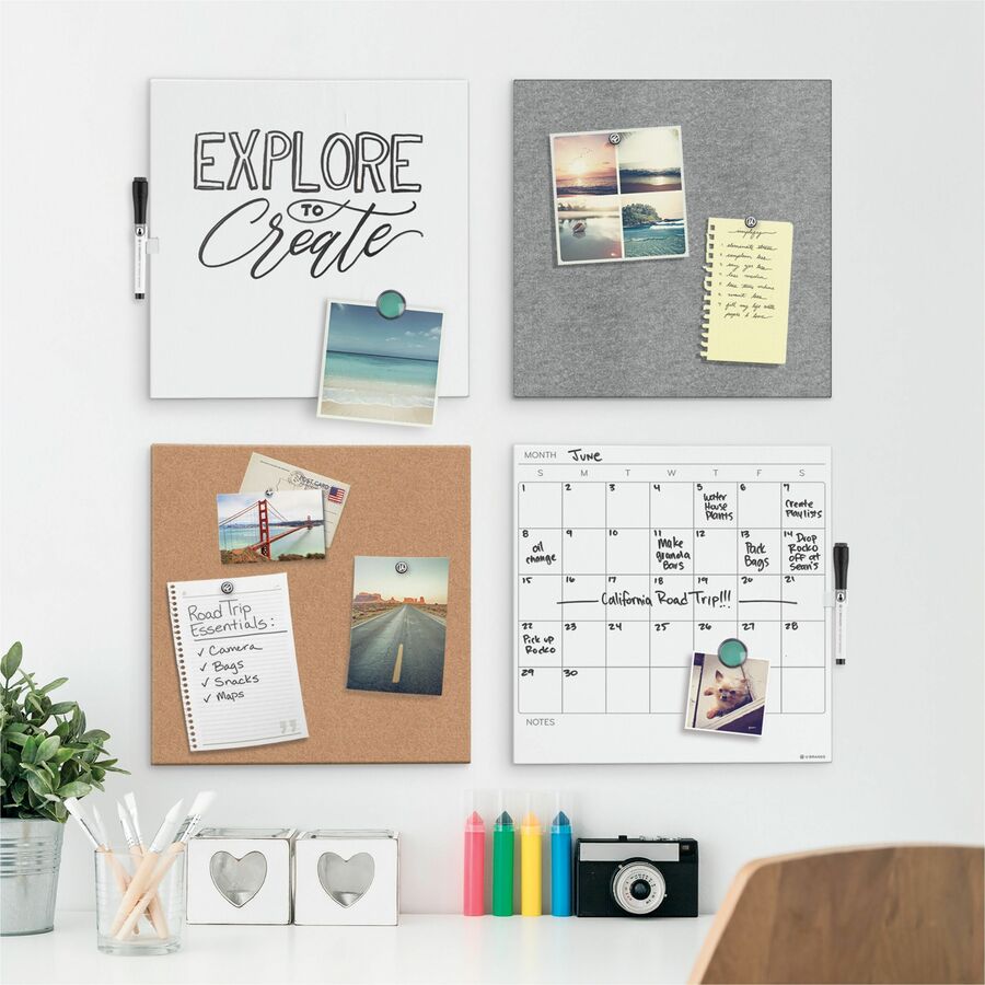 U Brands Dry Erase Board 14.7" Height x 14" Width White