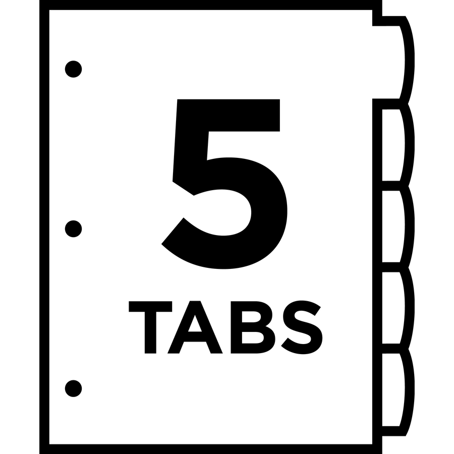 Avery® Big Tab Write & Erase Durable Plastic Dividers 5 x Divider(s) 5 Writeon Tab(s) 5