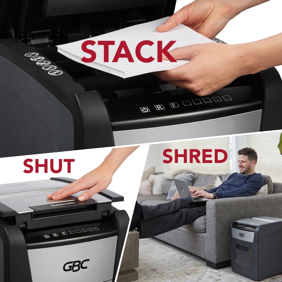 GBC AutoFeed+ Home Office Shredder, 100M, MicroCut, 100 Sheets Cross