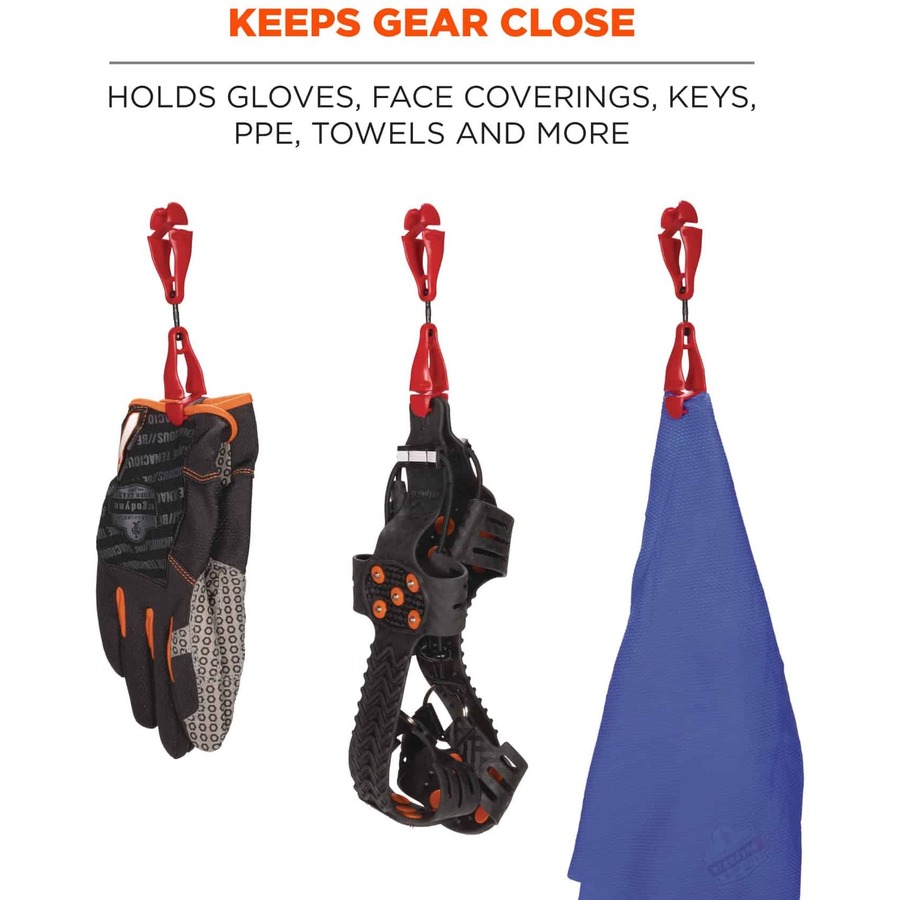 Squids 3420 Swiveling Glove Clip Holder Dual Clips 6.5" Length x 1.